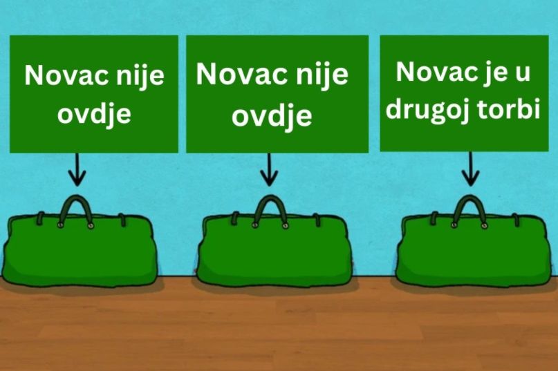 ZAGONETKA KOJA ĆE VAM POMUTITI UM: U kojoj torbi se nalazi novac?