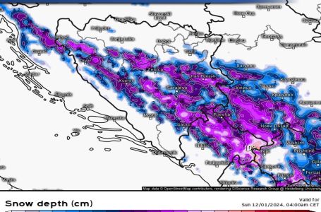 Stiže 30 cm snijega u ove dijelove Bosne i Hercegovine