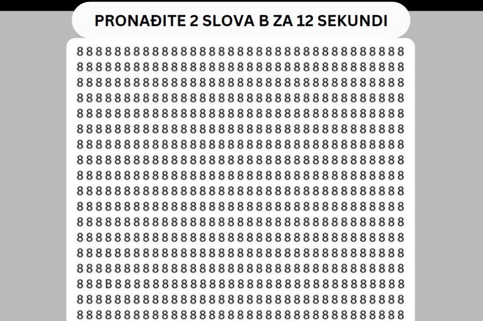 Pronađite 2 slova B za 12 sekundi i OBORITE REKORD: Samo oni najpažljiviji USPIJEVAJU