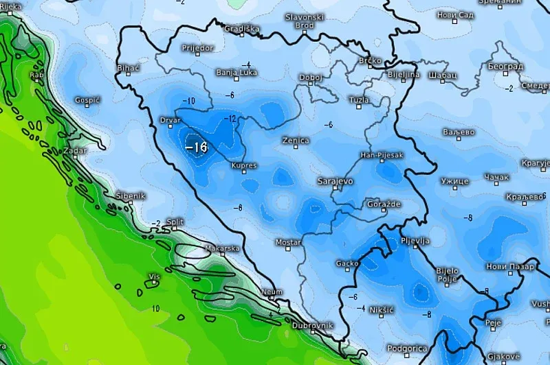 Meteorolozi najavljuju: Sljedeće sedmice u BiH stiže jedan od najvećih snjegova posljednih godina