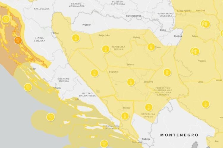 Žuti meteoalarm za BiH: Utoplite se, temperature od -9 stepeni