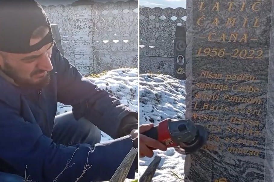 VIDEO O KOJEM BRUJI REGION Fahrudin brusilicom skinuo ime bivše žene s nišana babinog mezara (VIDEO)