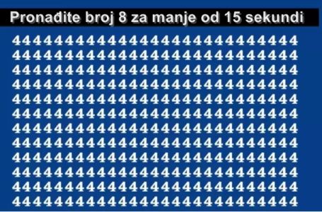 Pronađite broj 8 za manje od 15 sekundi i oborite rekord: Samo oni sa visokim IQ uspijevaju