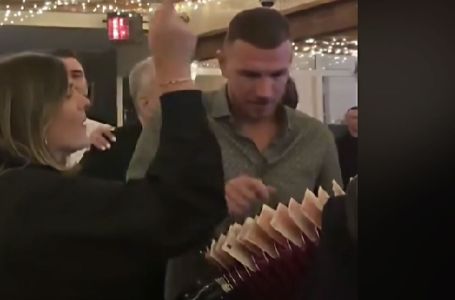 Edin Džeko nije štedio na porodičnom slavlju, na harmonici više nije bilo mjesta za novčanice (VIDEO