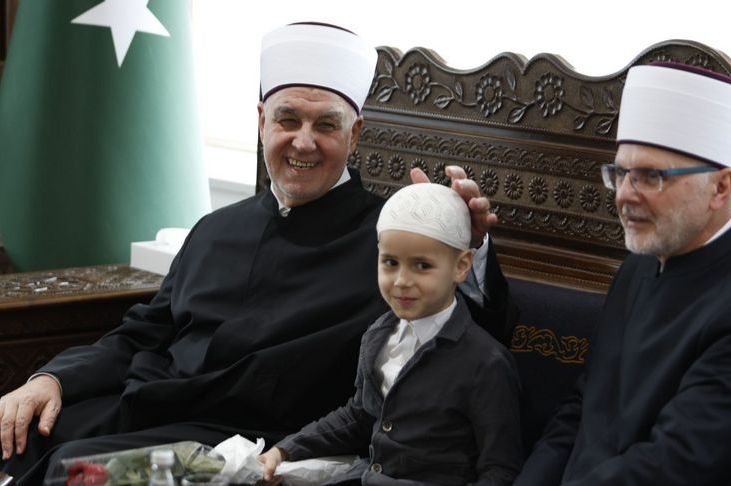 Upriličeno bajramsko čestitanje kod reisu-l-uleme Huseina ef. Kavazovića