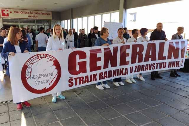 Protest ispred Vlade HNŽ-a: Hoće li zdravstveni radnici dobiti kolektivni ugovor?