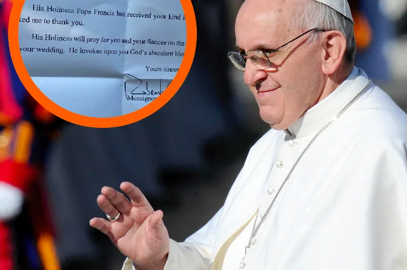 "Moja supruga i ja smo pozvali na vjenčanje Papa Franju, iz zabave": A onda je stigao odgovor Vatika