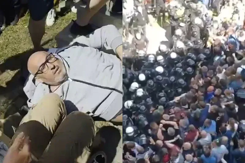 Dekana DIF-a demonstranti jure ulicama Novog Sada, vrijeđaju ga, psuju i gađaju (FOTO,VIDEO)