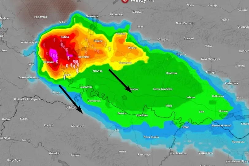 Upozorenje: Jako nevrijeme pogodilo Hrvatsku i ide prema BiH, evo gdje će prvo udariti