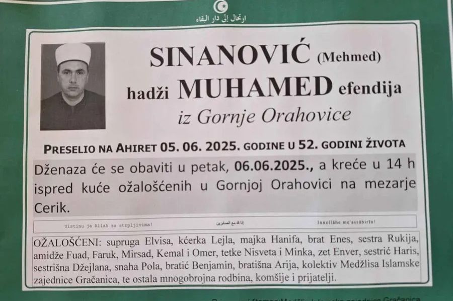 U nesreći život izgubio Muhamed ef. Sinanović, omiljeni imam iz Gračanice
