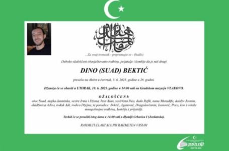 Poznat termin dženaze Dini Bektiću koji je napadnut u Sarajevu