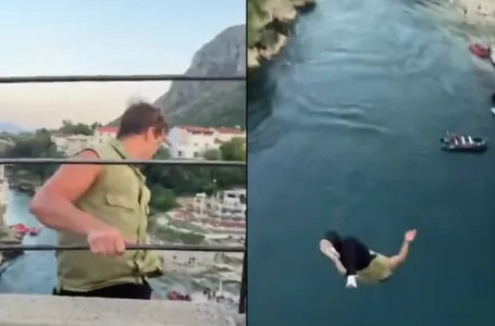 Novi snimak skoka sa Starog mosta koji je naljutio Mostarce: Moglo je užasno završiti