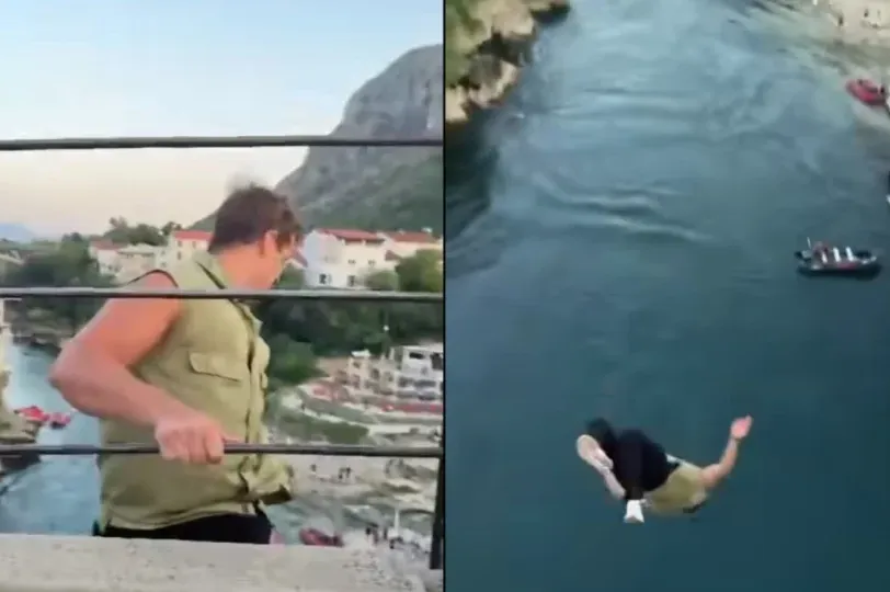 Novi snimak skoka sa Starog mosta koji je naljutio Mostarce: Moglo je užasno završiti