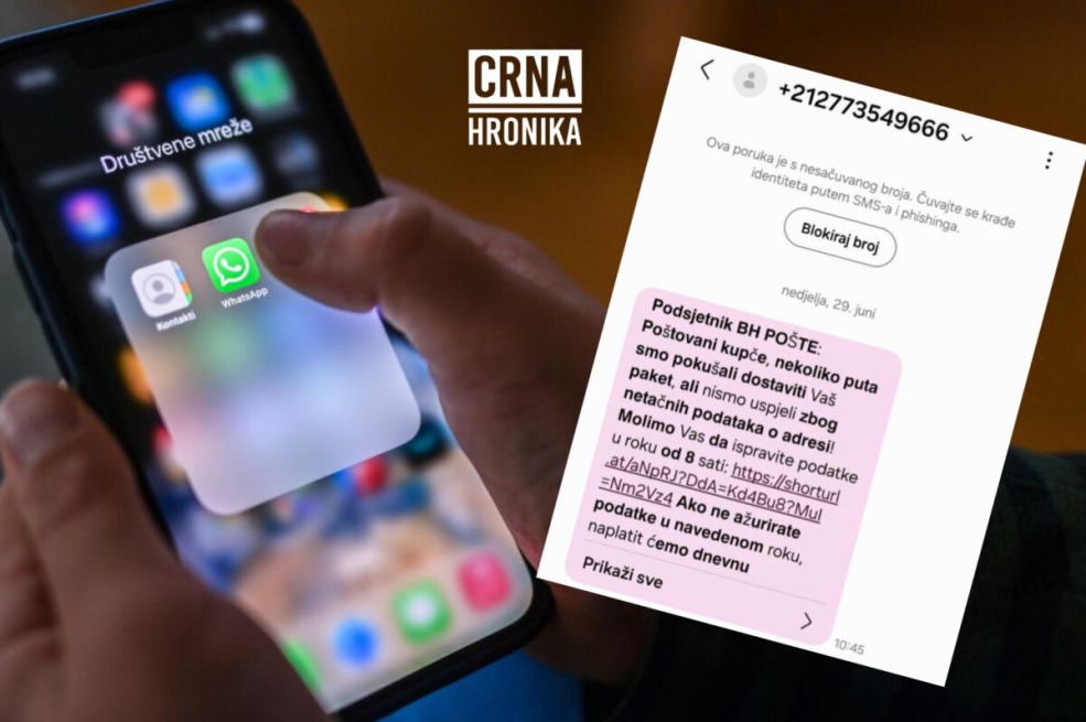 Upozorenje građanima: Prevara putem SMS poruka u ime BH Pošte – ne otvarajte linkove!