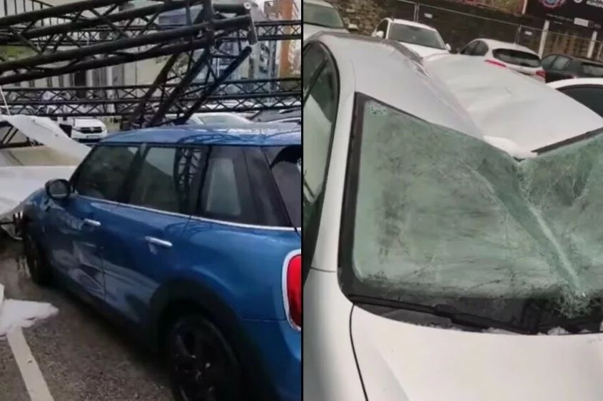 "Ovo je stravično", NEVRIJEME POHARALO GRAD U DALMACIJI: Vjetar nosio sve, auti razbijeni