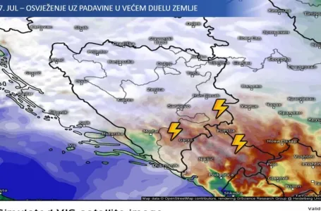 BH METEO: U narednim satima u ove dijelove BiH stižu pljuskovi