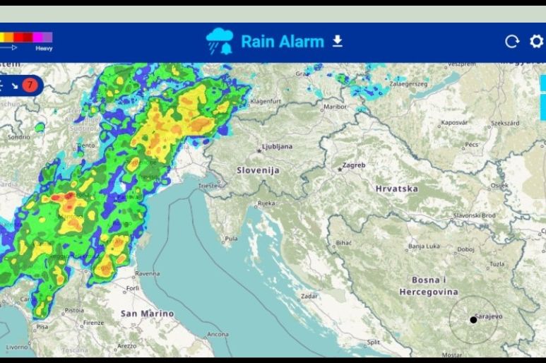 STIŽE IZ PRAVCA ITALIJE: Pratite kretanje nevremena prema BiH