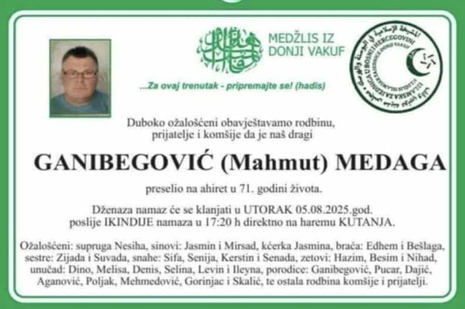 Poznat termin dženaze Medagi Ganibegoviću: Usmrtio ga bik nakon koride