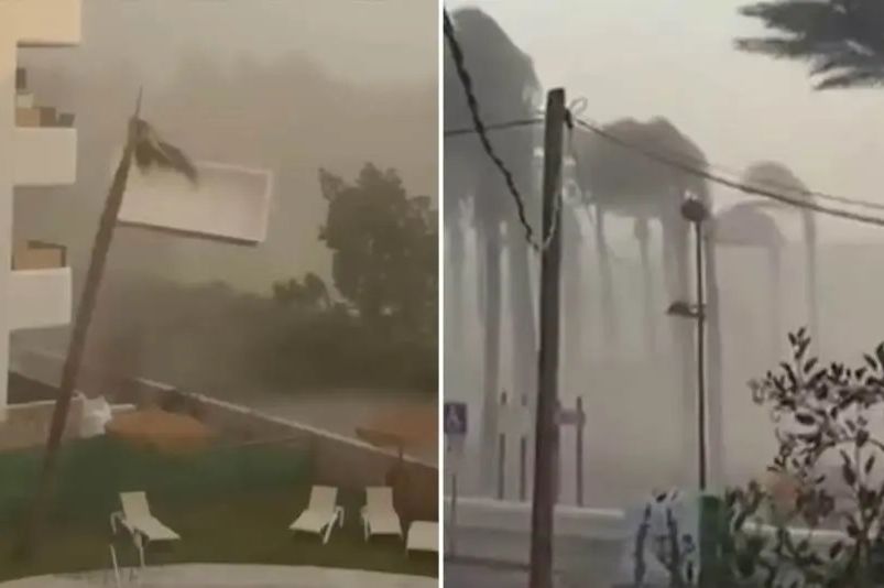 Veliko nevrijeme na španskoj obali: Vjetar nosio ljude u more, pijavica se pojavila iznenada (VIDEO)