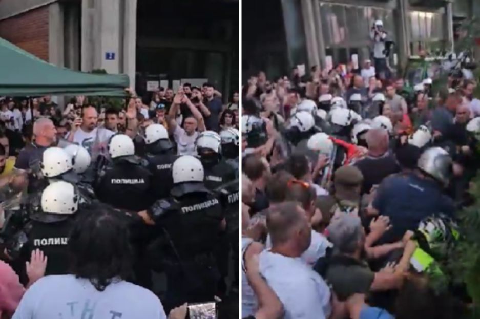 Haos u Novom Sadu: Građani golim rukama potisnuli policiju ispred fakulteta, dekan se zaključao