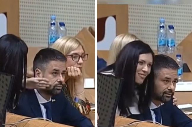 Dodikova zastupnica u parlamentu mazi ministra po licu dok ga opozicija kritikuje (VIDEO)