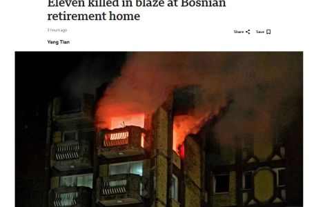 BBC: Jedanaest poginulo u požaru u domu za starije osobe u Bosni