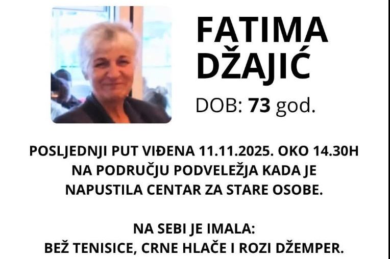 Nestala Fatima Džajić na području Podveležja: GSS traga za njom