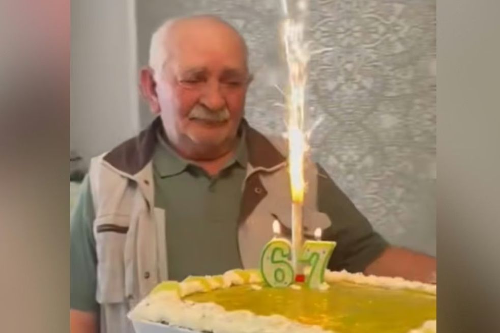 Ovaj dedo je prvi put dobio rođendansku tortu: Pogledajte njegovu reakciju