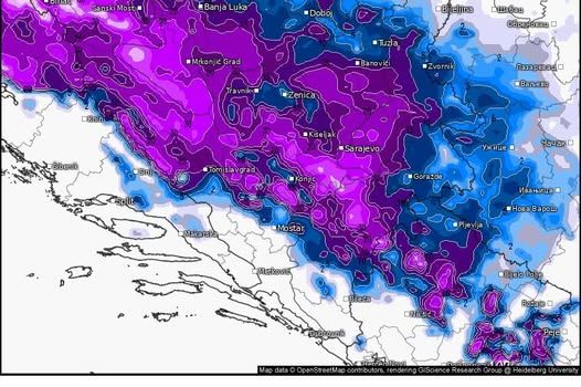 BH Meteo upozorava na snažne padavine: Do pola metra snijega u ovim dijelovima BiH