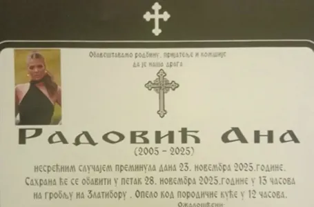 Ana Radović danas će biti sahranjena: Objavljena njena umrlica