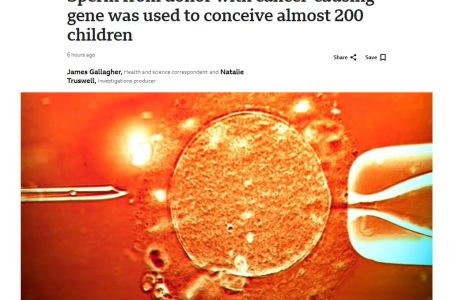 BBC: Spermom donora s genskim mutacijama koje izazivaju rak začeto gotovo 200 djece