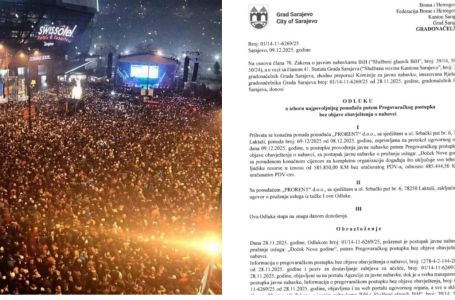 Nakon što je tri puta padao tender: Firma iz Laktaša organizovati će doček Nove godine u Sarajevu