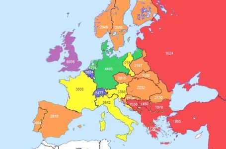 Objavljena mapa Evrope: Preko Srbije piše 1.565, Hrvatske 2.124, a BiH 1.539
