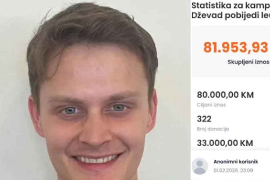 Anonimni donator uplatio 64.705 KM za Dževadovo liječenje