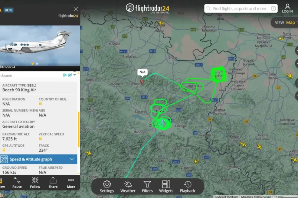 Britanski avion ponovo kružio iznad Tuzle i Bijeljine, zabilježene neuobičajene putanje