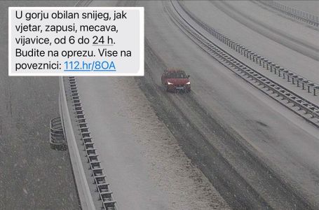 Snijeg zatrpao auto-put u Hrvatskoj: Građanima stiglo upozorenje