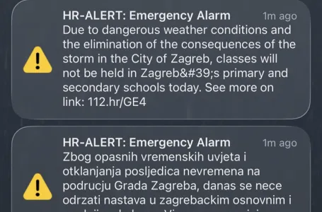 Zagrepčanima stigao ALERT na mobitele