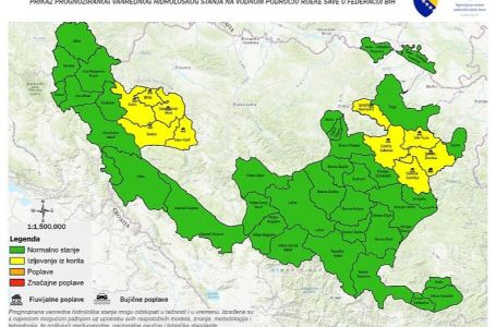 Izdato upozorenje: Sljedeća četiri dana porast vodostoja rijeka u FBiH