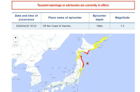 Potres jačine 7.4 u Japanu, izdano upozorenje za tsunami