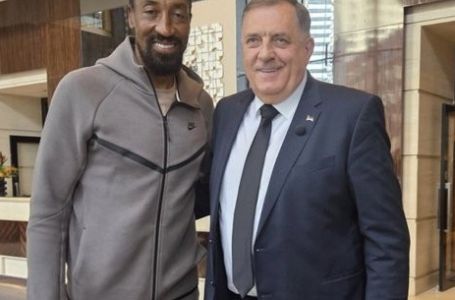 Dodik objavio fotografiju iz Amerike: Susret s NBA legendom Scottiejem Pippenom
