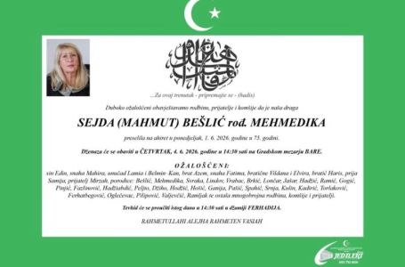Poznat datum dženaze Sejdi Bešlić