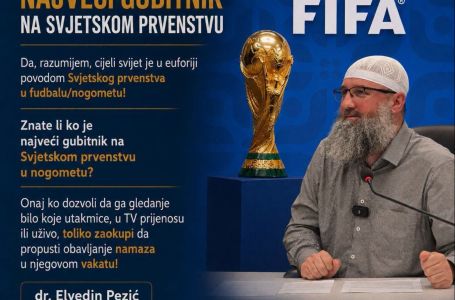 Elvedin Pezić upozorava: Najveći gubitnik je onaj ko zbog utakmice propusti namaz