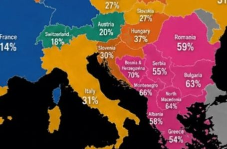 Objavljena nova karta Evrope, preko BiH piše 70 posto, Srbije 55, a Hrvatske ništa
