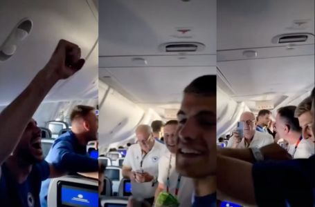 Slavlje u avionu Zmajeva nakon pobjede (VIDEO)