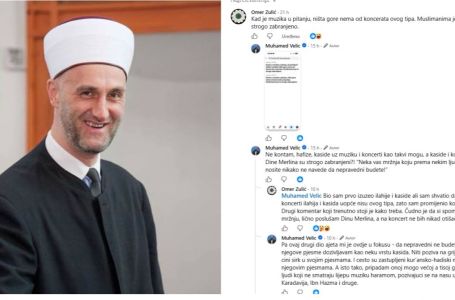 Efendija Velić pohvalio Dinu Merlina, pratilac negodovao: Muslimanima su koncerti strogo zabranjeni