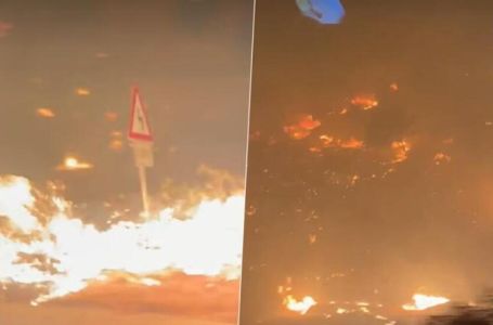"Spuštajte se na cestu" Dramatični prizori iz srca buktinje, vatrena stihija stigla do puta! (VIDEO)