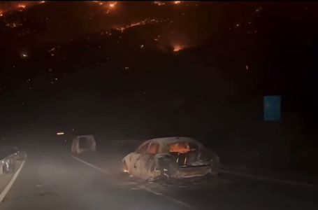 Apokaliptični prizori kod Omiša: Izgorjeli automobili, kuće u plamenu, magistrala zatvorena
