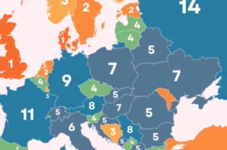 Objavljena nova, zanimljiva karta Evrope: BiH označena s 3, Hrvatska sa 5