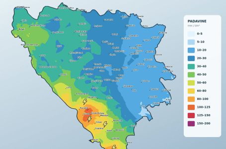 BH METEO objavio prognozu za vikend: Evo gdje će pasti najviše kiše